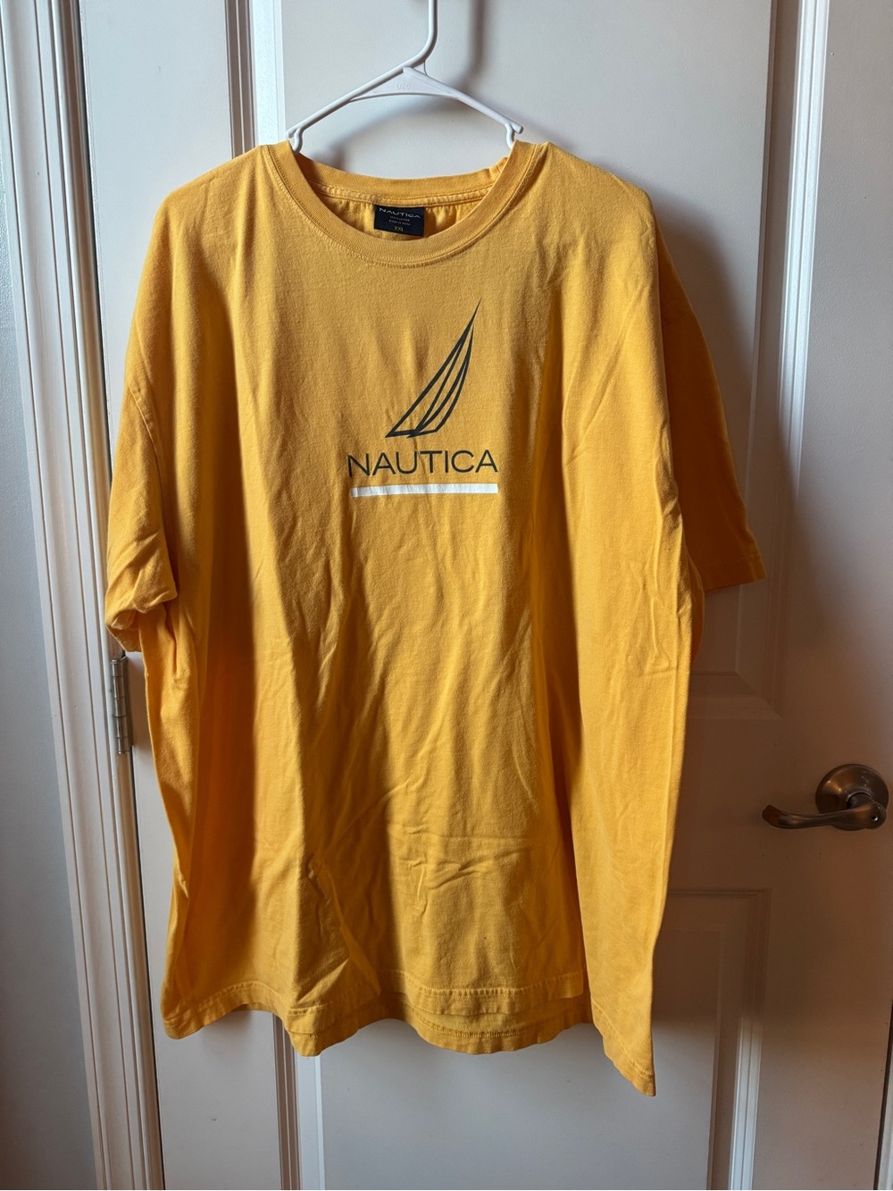 Nautica Yellow Short-Sleeve Tee with Navy Sail Logo